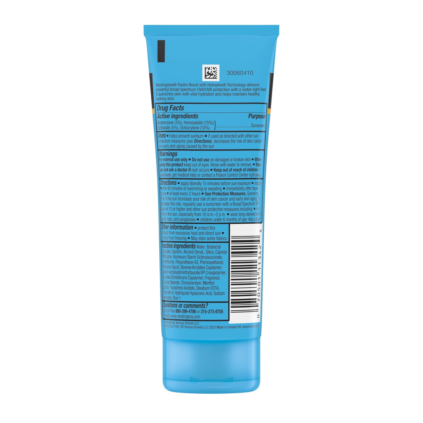 Neutrogena Hydro Boost Water Gel Sunscreen SPF 50, Oil‑Free Hydrating & Water‑Resistant Face & Body Sunscreen Lotion, Non‑Greasy, Broad Spectrum, Lightweight Moisturizer, 3 fl oz