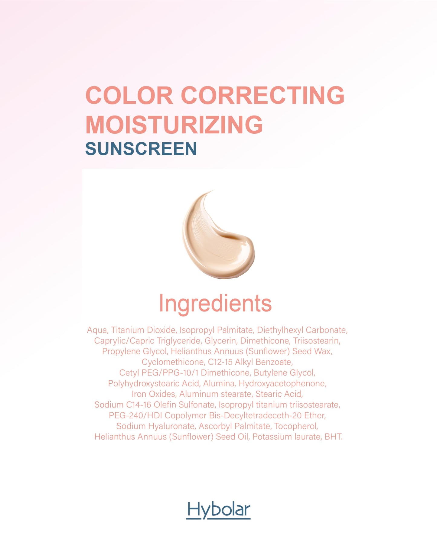 Hybolar Tinted Mineral Face Sunscreen SPF 50 Broad Spectrum Non-Comedogenic with Vitamin C Skin Moisturizer for Sensitive Skin & Kids