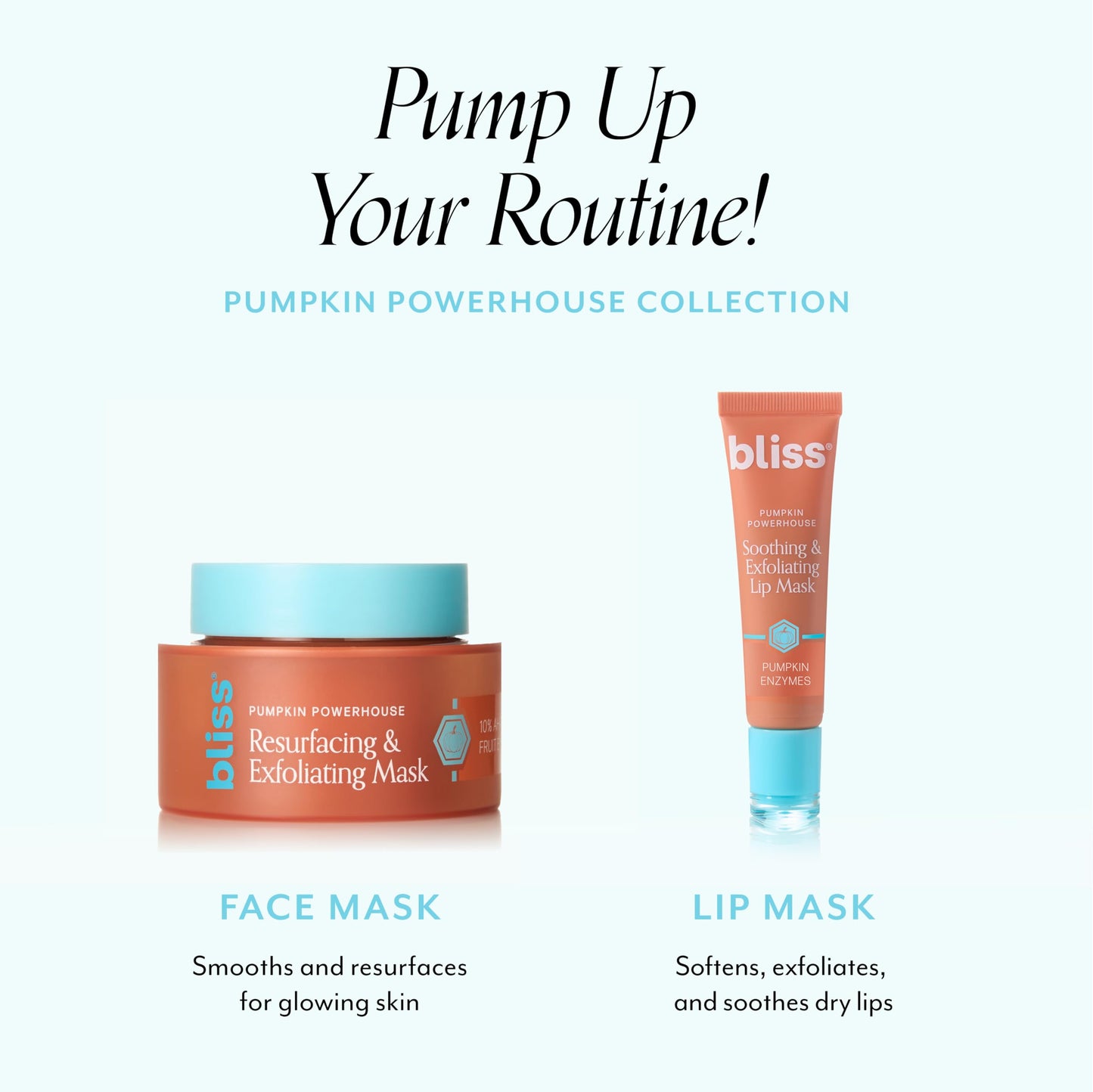 Bliss Pumpkin Powerhouse & Resurfacing Enzyme Mask - 10% AHA Pumpkin Blend with Prebiotics and Hyaluronic Acid for Smooth, Glowing Skin - Vegan, Clean, Cruelty-Free (1.7 Oz)