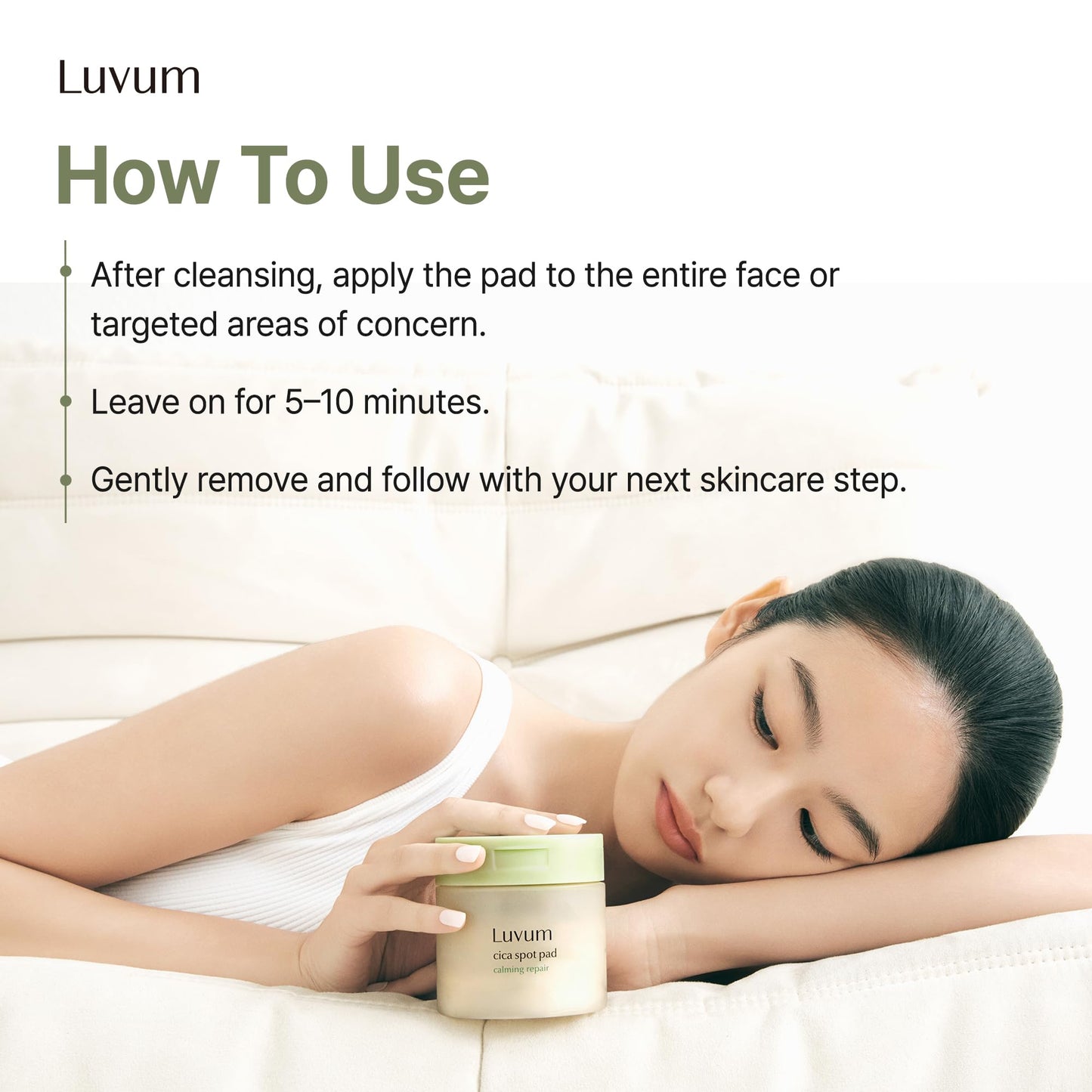 LUVUM Calming Repair Cica Spot Pad, Centella, Madecassoside, 60 Pads