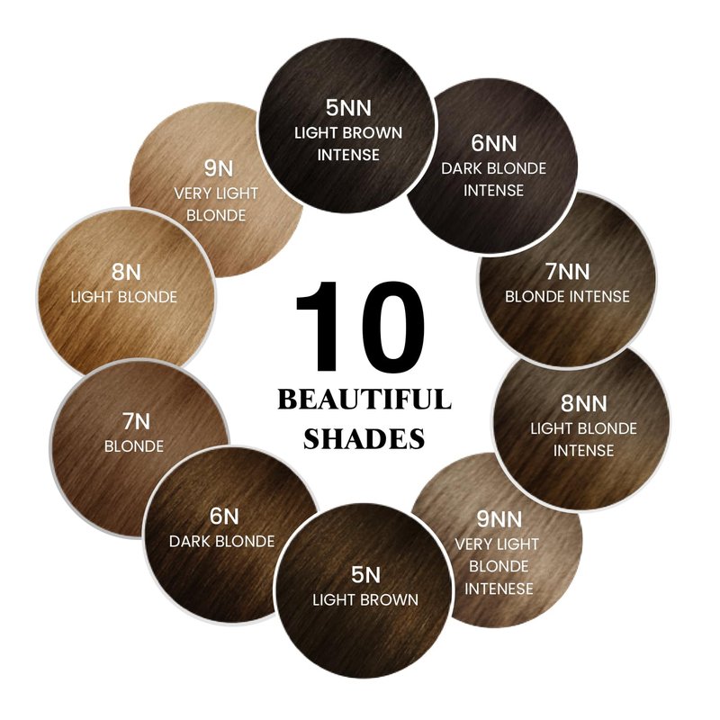MOEHAIR Hair Coloring Kit | 6N Permanent Hair Color (Dark Blonde), 20 Volume Developer 6%, Coloring Brush, Gloves & Mixing Bowl | Keratin Infused Color | 100% Gray Coverage | Adds Shines & Softness