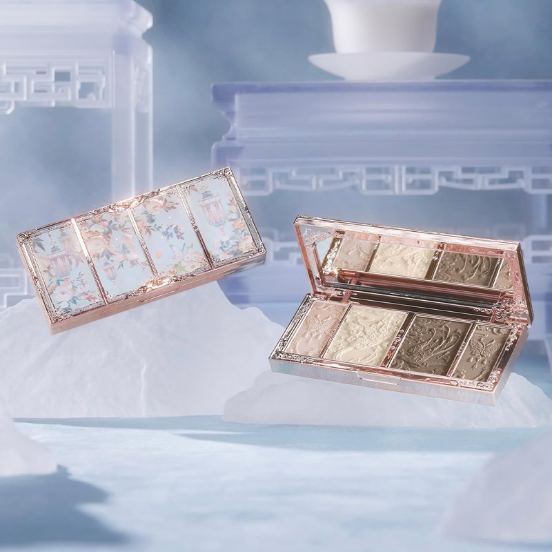 Flower Knows Butterfly Cloud Collar Embossed Highlight & Contour Palette,Sculpting Highlighter Contouring Palette,Buildable Powder for Defining,Soft Blendable Formula,0.56 Oz(02 Tawny Tea)