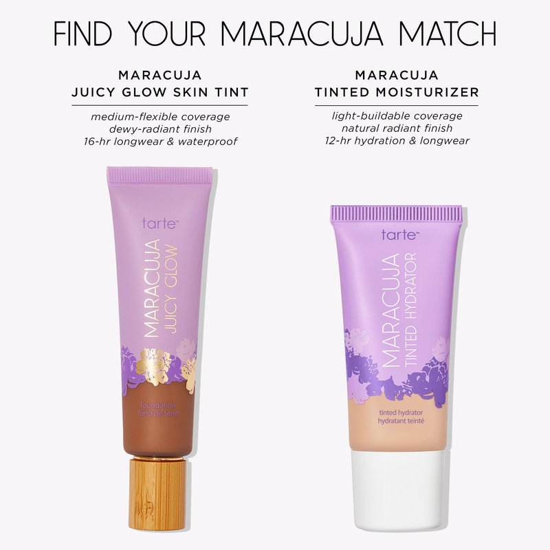 tarte maracuja juicy glow tint – Lightweight Tinted Moisturizer with Hyaluronic Acid for Radiant Skin, Buildable Medium Coverage, Waterproof, Vegan, Cruelty-Free, full size, 16N fair-light neutral