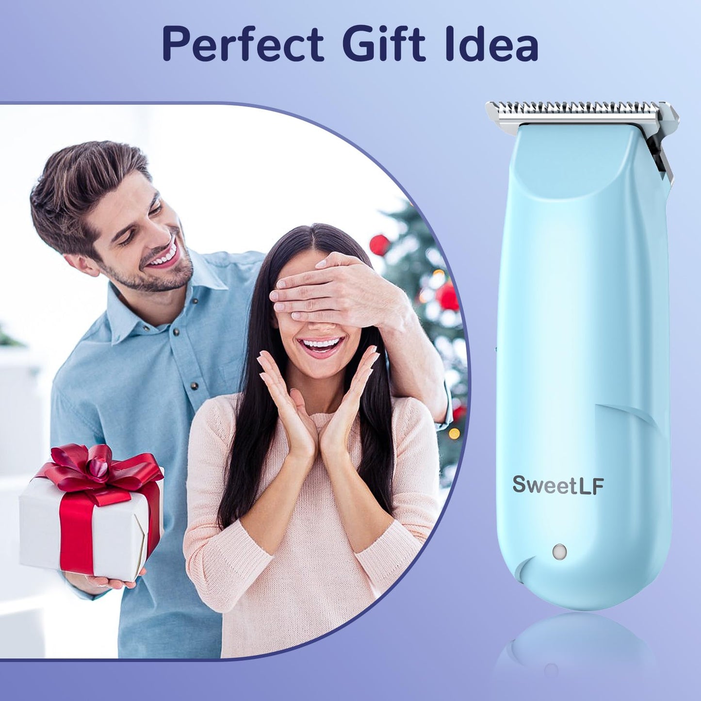 SWEETLF Hair Clippers, Silent Cordless Hair Trimmer, Mini Hair Cutting Kit with 3 Guide Combs, Portable & USB Rechargeable Haircut Clippers for Men Women Kids (Blue)
