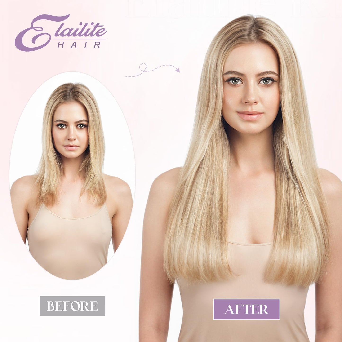 Elailite K Tip Hair Extensions Human Hair Real Remy Hair Medium Brown & Dark Blonde 14 Inch U Tip Ktip Utip Keratin Bond Hot Fusion Pre Bonded Hair Extensions for Women 50G 50Strands