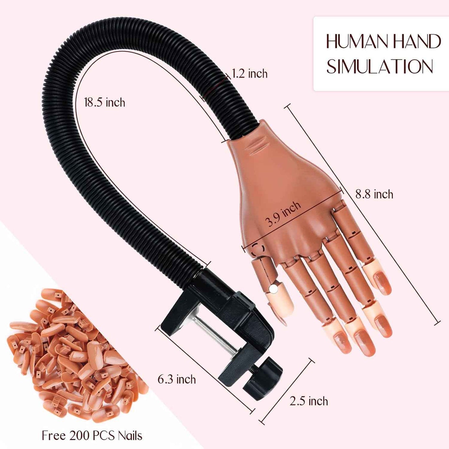 3D Gel Nail Kit with Practice Hand – Professional Acrylic Nail Art Set for Sculpting & Decoration