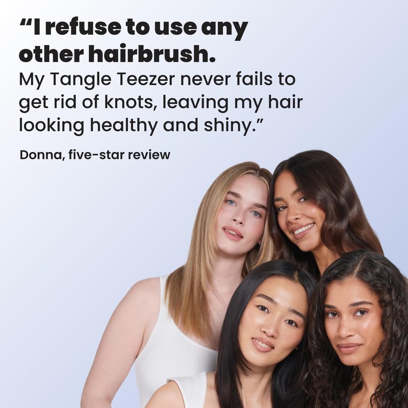 Tangle Teezer Ultimate Detangler Brush for Wet & Dry Hair, Eliminates Knots & Reduces Breakage for Straight to Wavy Hair Types, Denim Blues