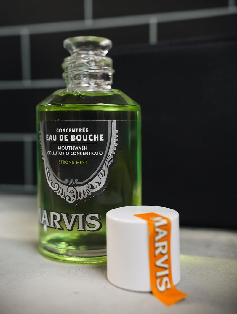 Marvis Strong Mint Mouthwash - Concentrated Formula for Fresh Breath | 4.1 Fl Oz