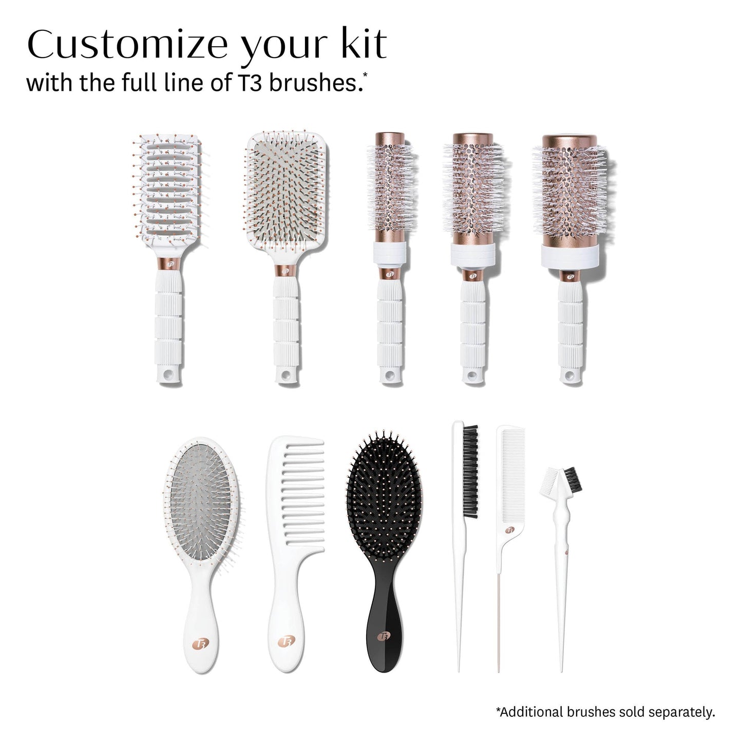 T3 Dry Vent Hair Brush | Vented Detangling Brush for Fast Blow Drying | Heat Resistant Bristles