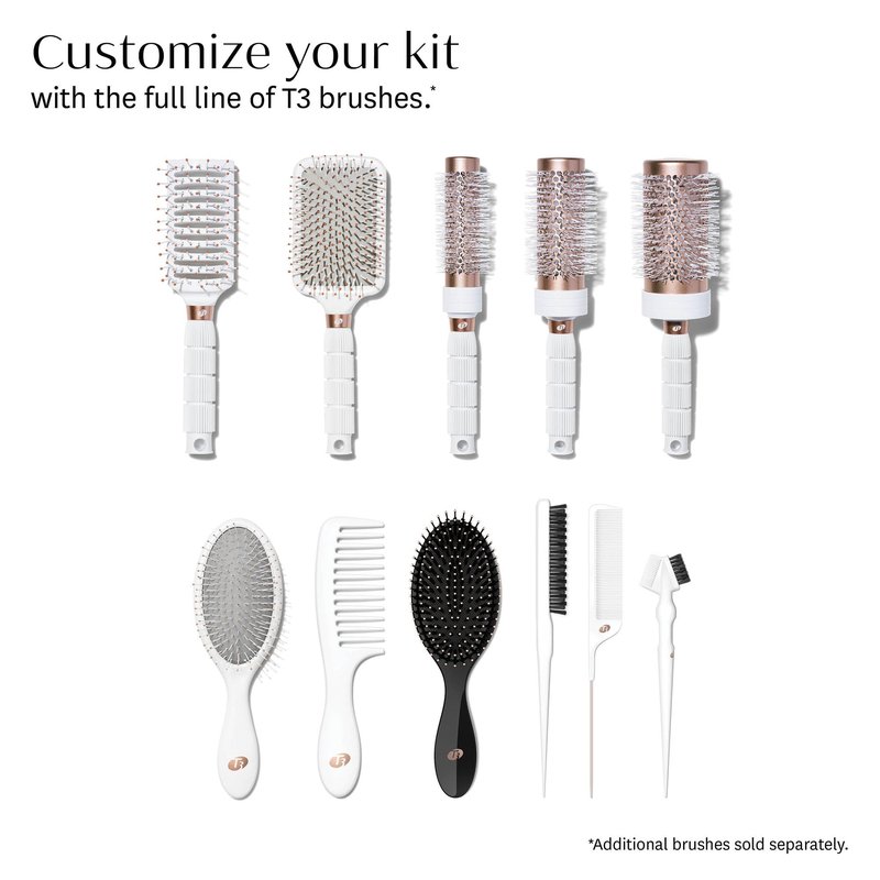 T3 Dry Vent Hair Brush | Vented Detangling Brush for Fast Blow Drying | Heat Resistant Bristles