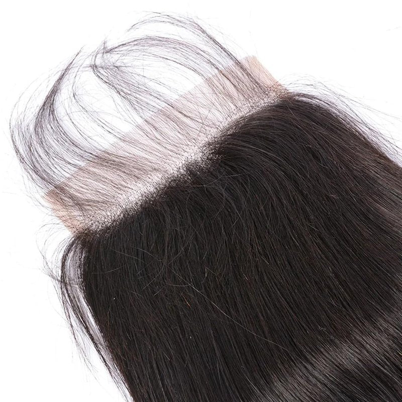 4x4 Lace Closure Human Hair Straight Closure Hd Transparent 12 Inch Lace Closure Human Hair Free Part Pre Plucked with Baby Hair Lace Frontal Natural Black Color