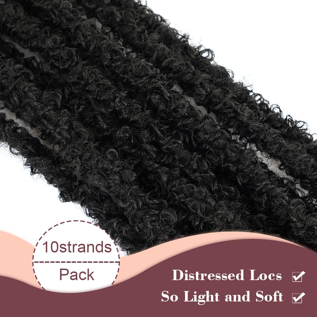 GetGal 6 Packs Butterfly Locs Crochet Hair 36 inch Pre Looped Distressed Faux Locs Crochet Hair for Black Women Butterfly Soft Locs Natural Hair Extension(36inch,1B)