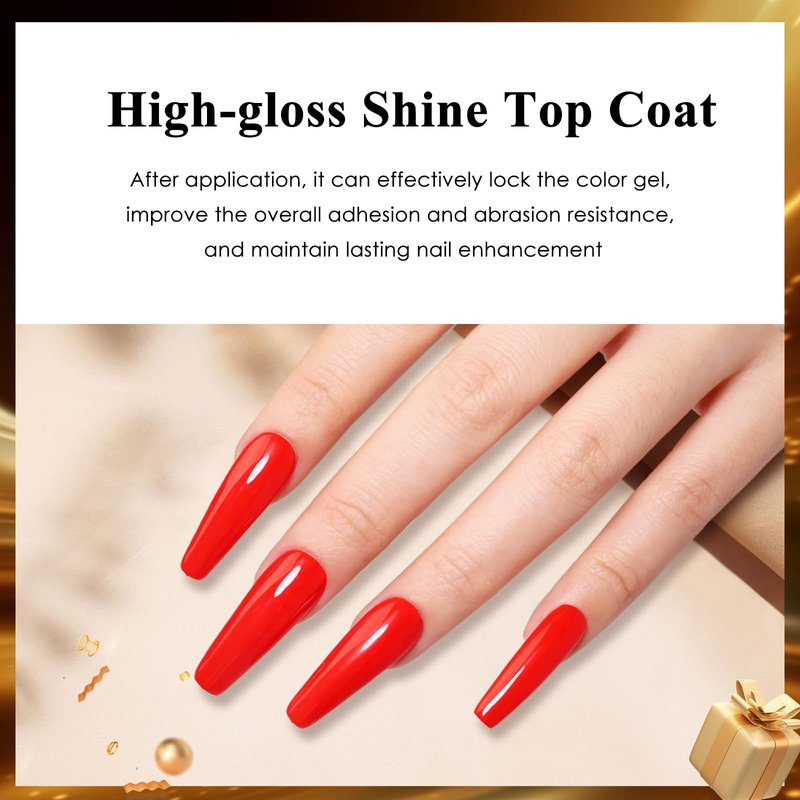 Imtiti No Wipe Gel Top Coat - High Shine, Long Lasting & Chip Resistant Clear Gel Nail Polish (0.54Fl.oz)