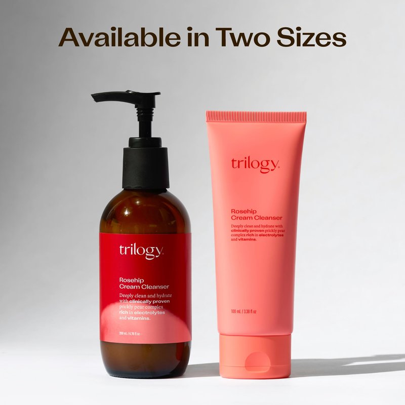 Trilogy Rosehip Cream Cleanser, Hydrating Facial Cleanser with Prickly Pear Complex, 6.76 fl oz