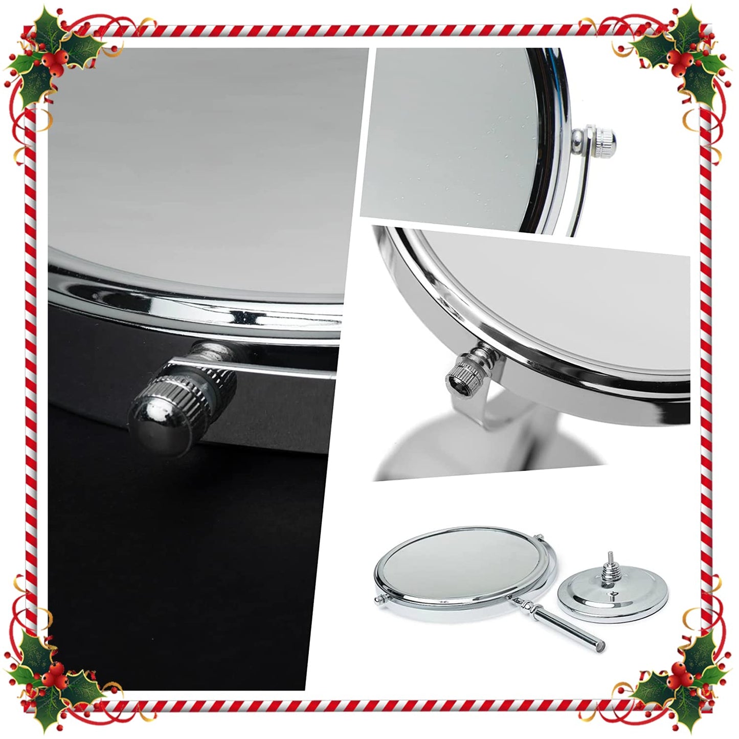 MIRRORVANA Large Double Sided 10X and 1X Magnifying Makeup Mirror with Stand in Gift Box, 15” Tall and 8” Wide