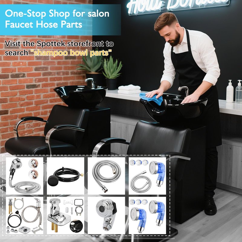LukLoy 2 Pack Universal Salon Hair Trap P Trap for Shampoo Bowl Sink, 1-1/2" PVC Catch Chamber for Barber Backwash Sink, Beauty Barber Salon Equipment, Secure Fit, Easy Clean, Grey