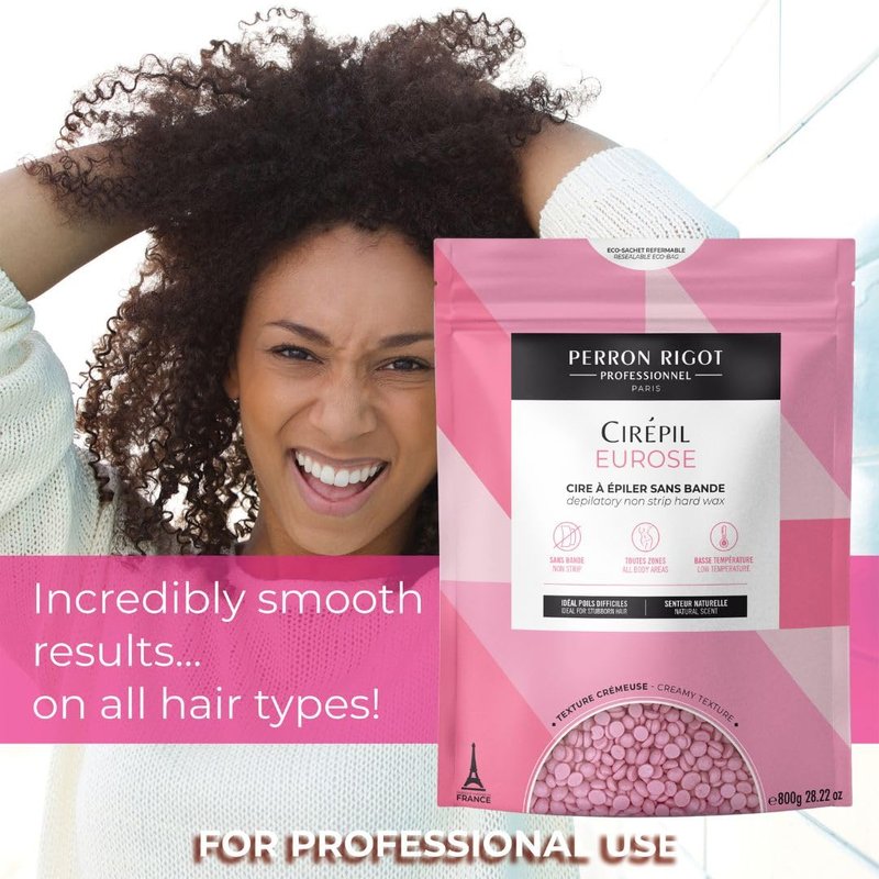 Cirepil - Eurose - 800g / 28.22 oz Hard Wax Beads Bag - All-Purpose Creamy for Face, Bikini & Body - Effective on Coarse & Fine Hair - Unscented Professional Formula - Low Temp Refill Bag