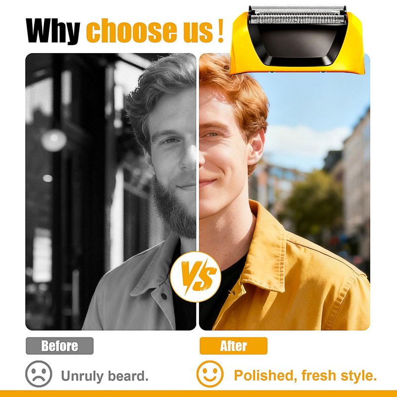 Shaver Replacement Foils Heads for Wahl Yellow Lifeproof Series 7061, 7045-100 Shavers (Yellow)