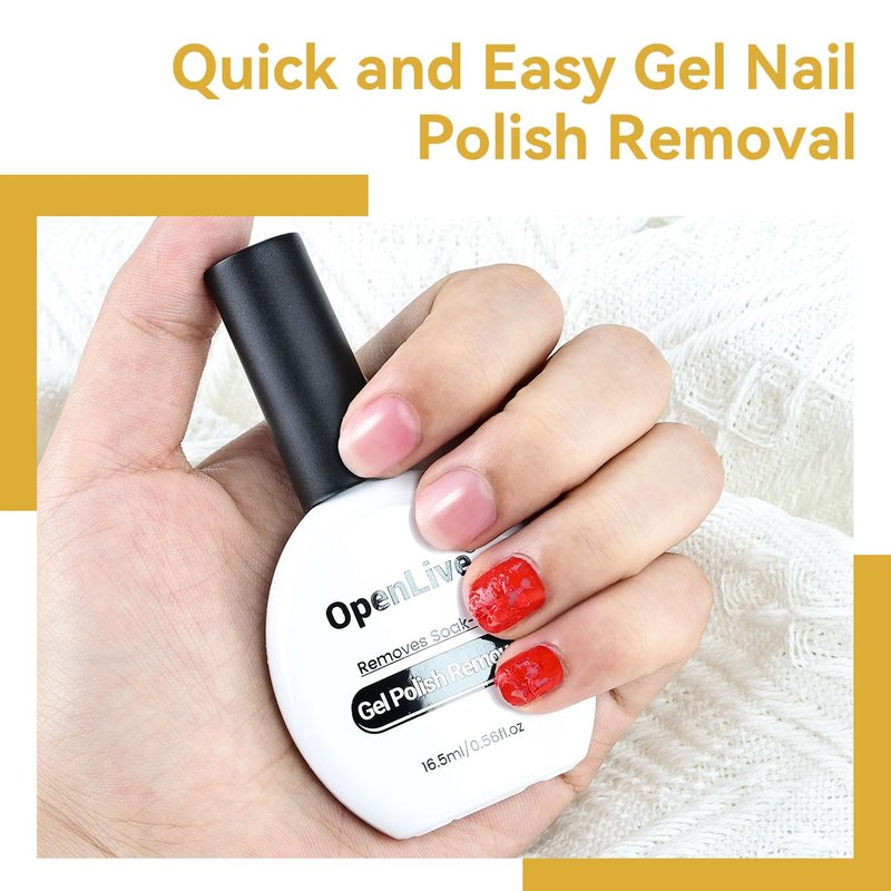 OpenLive 3PCS 16.5ml Quick Dry Base and Top Coat Nail Polish and Gel Remover Set, Base and Top Coat No U V Lamp Curing, Gel Polish Remover for Quick and Easy Removal At Home