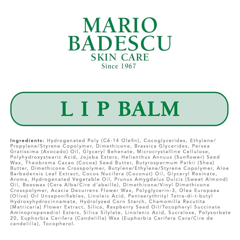 Mario Badescu Moisturizing Original Lip Balm for Dry Cracked Lips, Infused with Coconut Oil and Shea Butter, Ultra-Nourishing Lip Care Moisturizer for Soft, Smooth and Supple Lips, 3 Pack