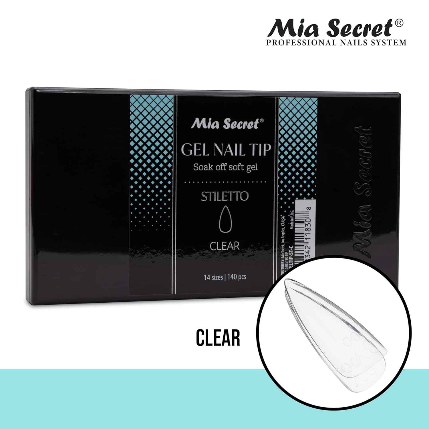 Clear Soft Gel Nail Tips - Mia Secret Stiletto 504 Tips for Salon & DIY Use