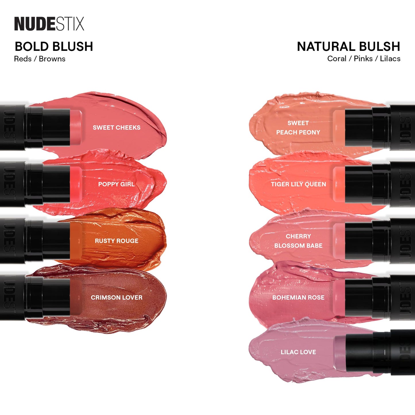 Nudestix Nudies Bloom All Over Dewy Color – 3-in-1 Cream Blush Stick for Cheeks, Eyes & Lips with Built-In Brush | Sheer, Glossy Finish | Vegan, Long-Wear, Multi-Use Makeup