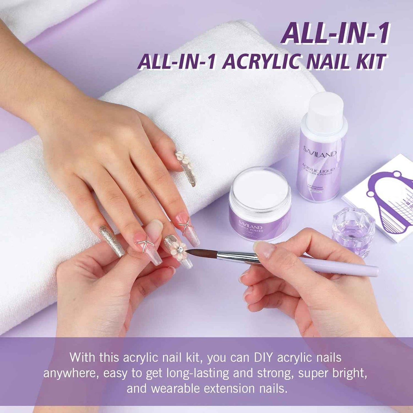 Acrylic Nail Kit Set - Complete Nail Art Supplies for DIY Manicure & Pedicure