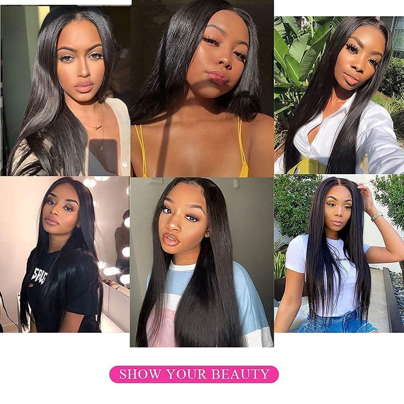 13x4 Lace Frontal Closure Ear to Ear HD Lace Frontal 14 Inch Brazilian Straight Frontal Lace Closure Virgin Human Hair Frontals Natural Black 150% Density