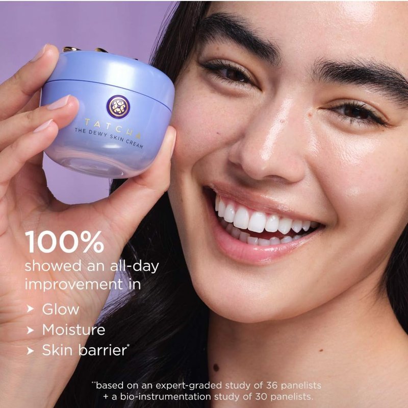 Tatcha Dewy Skin & Lips Hydrating Ritual Set, Travel Rice Wash, Full Size Dewy Skin Cream, Wisteria Lip Mask ($119 Value)