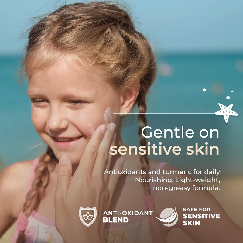Happy Ocean Kids Mineral Sunscreen SPF 45 – Reef Safe, Non-Toxic for Babies & Toddlers, Zinc Oxide, Water Resistant, Travel Size, Face & Body