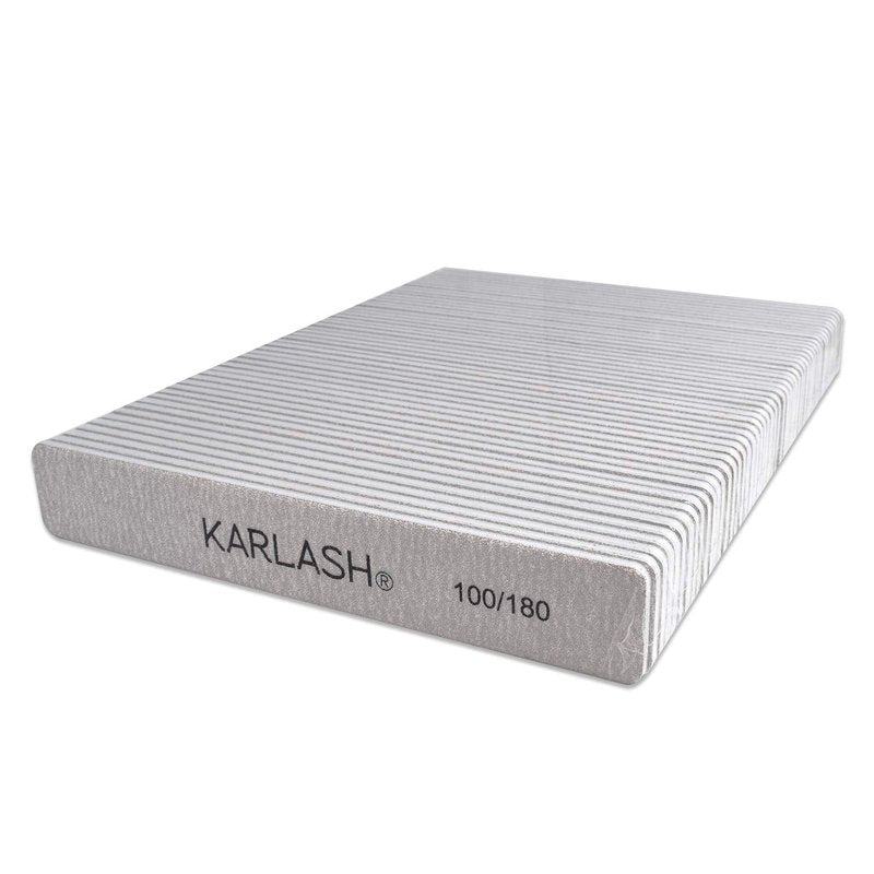 Karlash Professional Double Sided Emery Board Jumbo Zebra Nail File 100/180 50pc