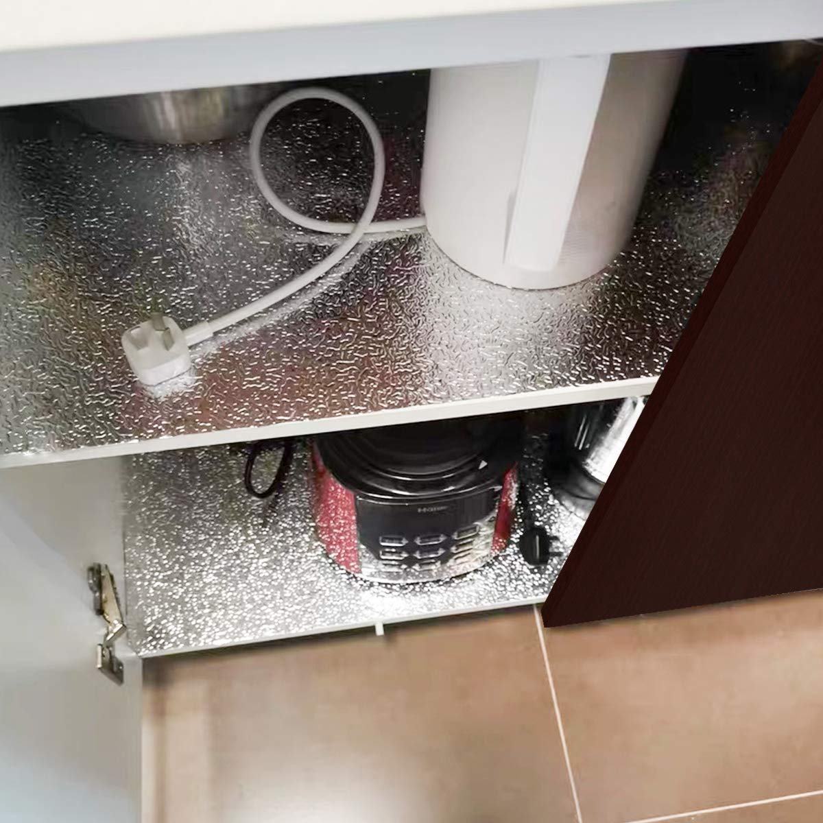 16"x354" Silver Contact Paper Metallic Look kitchen Backsplash Peel and Stick Wallpaper Oil Proof Waterproof Aluminum Foil Wall Sticker Adhesive Paper for Cabinets Shelf Liner Removable Heat Resistant