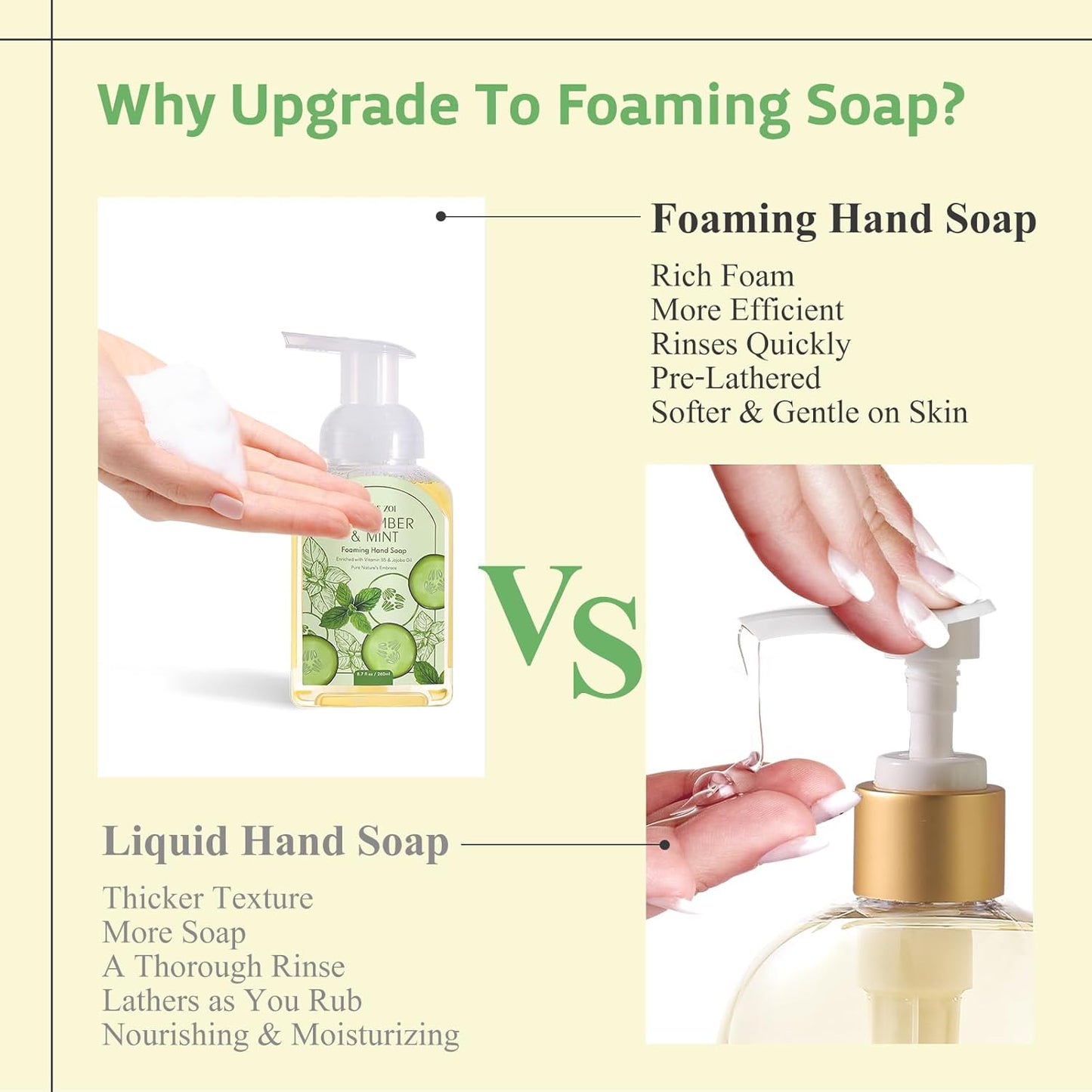 Tomato Vine Foaming Hand Soap Refill Set – 3 Pack (33.8 Fl Oz Each) – Chemical-Free & Moisturizing with Refillable Dispenser for Kitchen & Bathroom