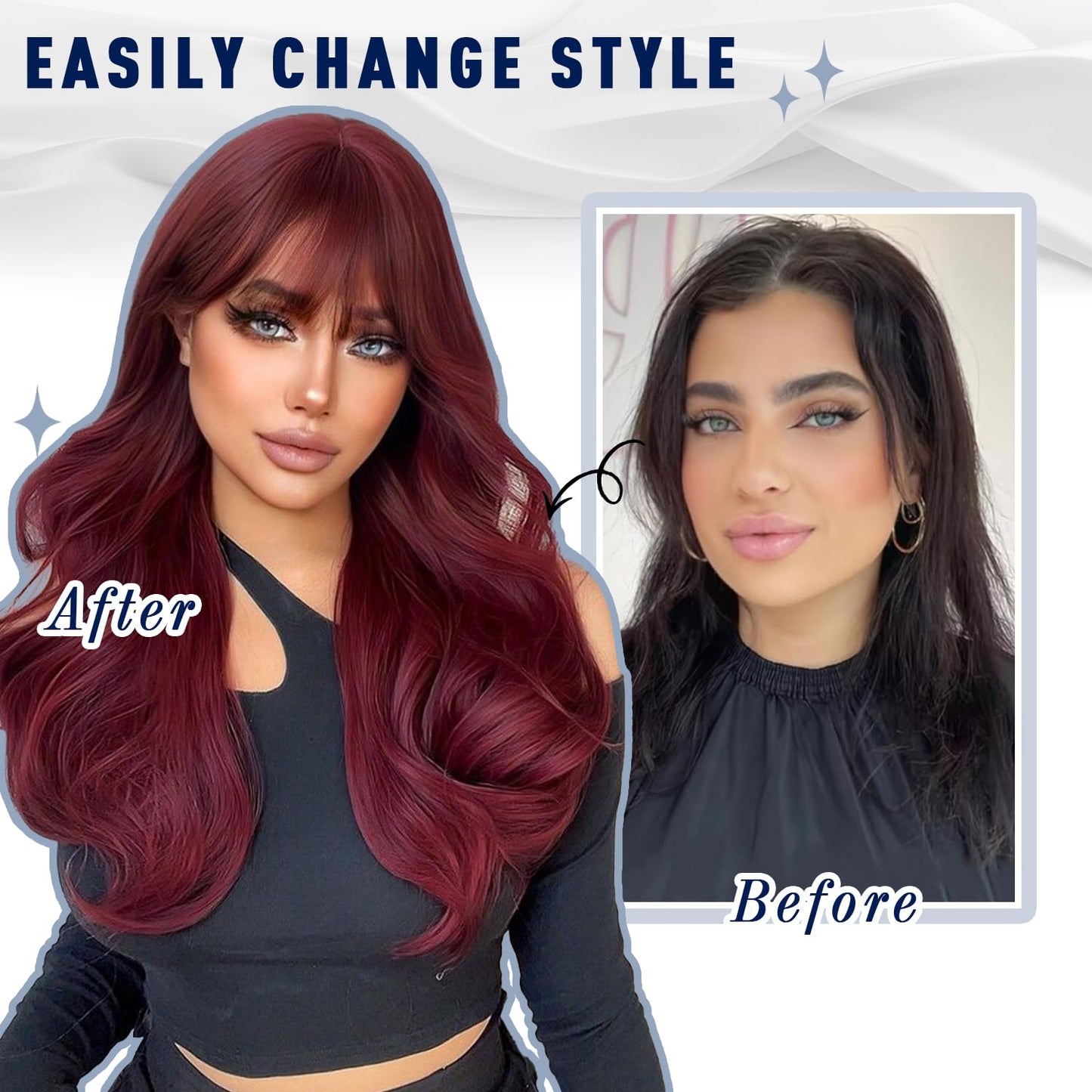 Sunya Clip in Hair Extensions Real Human Hair 7 Pcs Human Hair Clip in Extensions 16 Inch Straight Double Weft Remy Human Hair Extensions Clip ins for Women #99J Burgundy 70G
