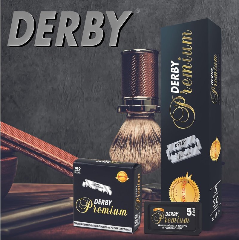500 "Derby Premium" Single Edge Razor Blades for straight razor