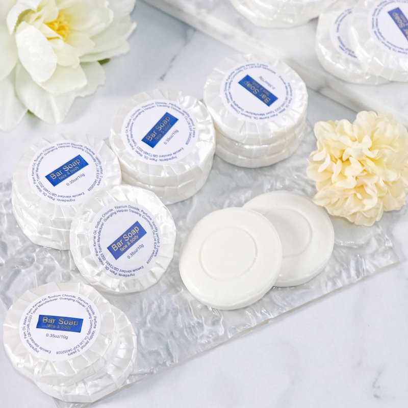 Mini Soap Bars Bulk Individually Wrapped Round Bulk Bar Soap 0.35 oz Travel Soap Small Hotel Soaps Toiletries for Hotel Bathroom Camp RV (200)