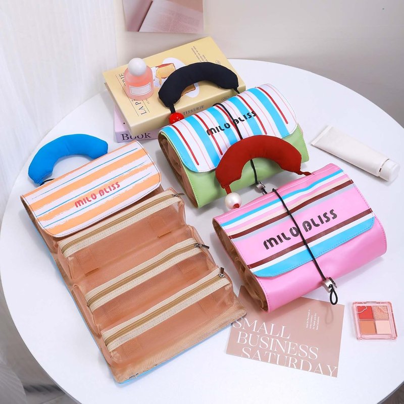 Foldable Makeup Bag - 4-in-1 Detachable Organizer for Travel | Multi-Compartment Cosmetic Bag for Women