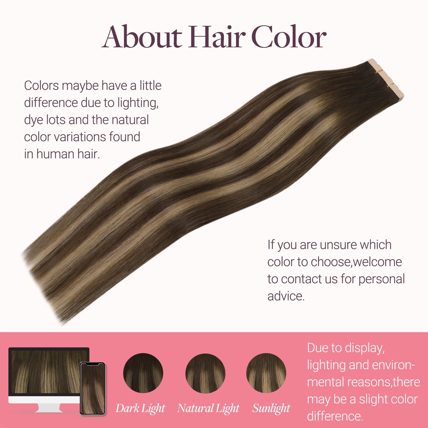 GOO GOO Tape in Hair Extensions, 4/27/4 Balayage Chocolate Brown to Caramel Blonde, 16inch 40g 10pcs, Mini Tape Cut to Fit, Skin Weft Seamless Invisible, Remy Human Hair