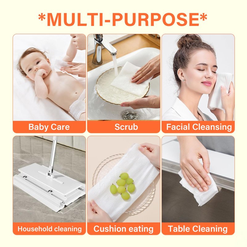 MAMEO Ultra Thick Disposable Face Towels XL, Lint-Free Facial Wipes for Makeup Removal & Gentle Skin Care,Household Essentials,160 Count(4 Pack)
