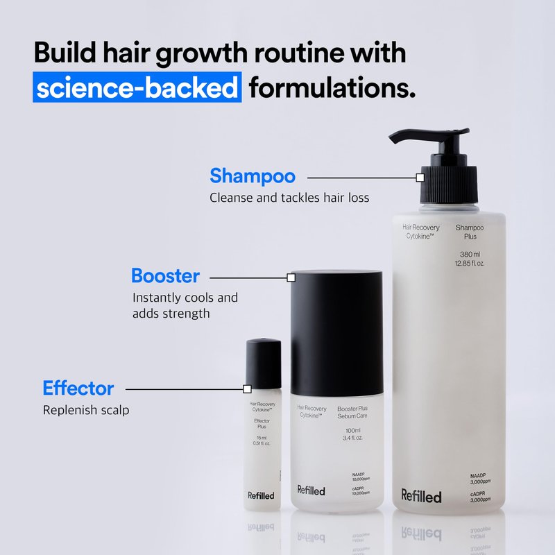 Refilled Hair-Recovery Cytokine Shampoo Plus Moisture Care,12.8 Fl. Oz. – Hair Thickening Shampoo for Thinning Hair, Anti-Hair Loss, Hydrating, Strengthening and Volumizing, Sulfate-Free Formula