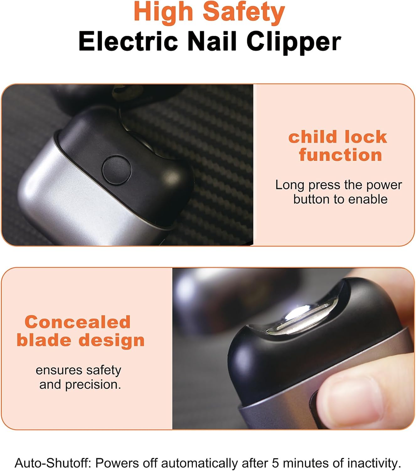 2-in-1 Electric Nail Clipper & Trimmer with LED Light - Dual Speed for All Ages (M8-Pink)