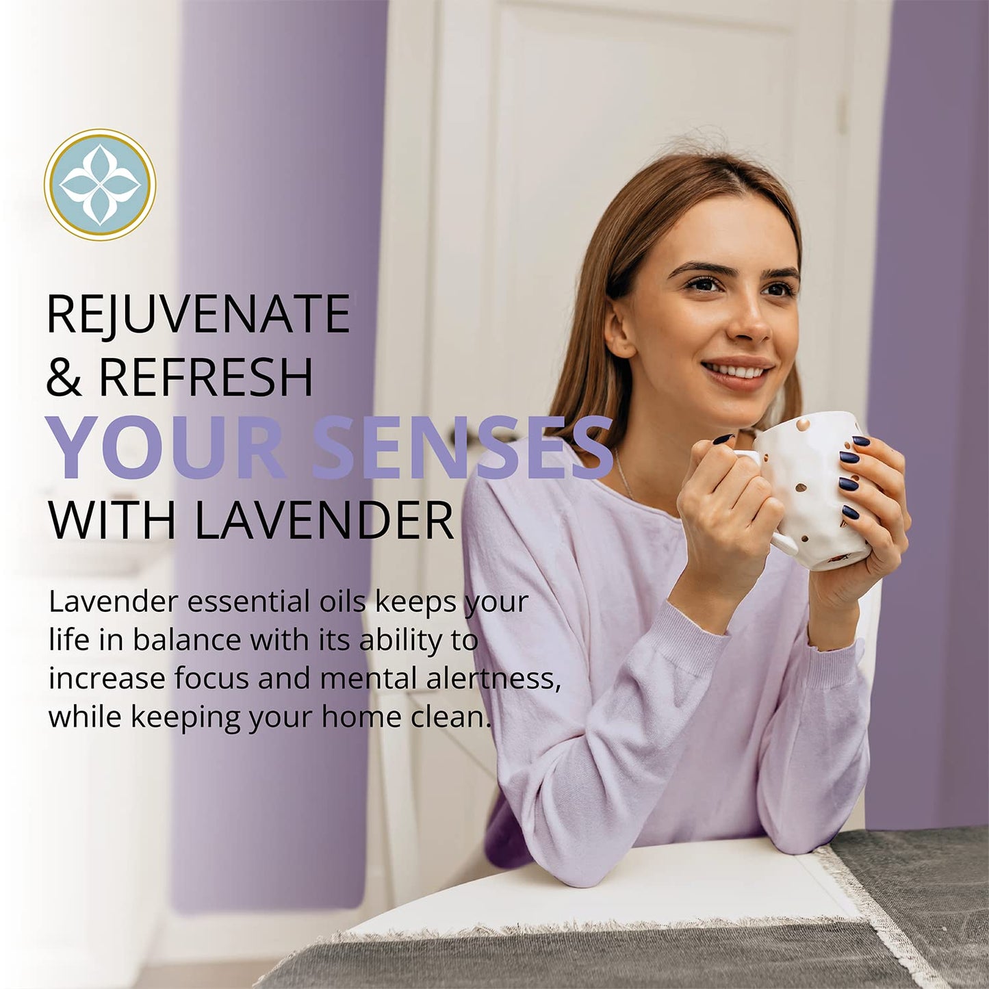 Natural Lavender Hand Soap - Plant-Based Aromatic Liquid Cleanser (16 FL Oz, 3 Pack)