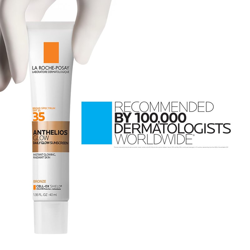 La Roche-Posay UV Glow Dark Sunscreen SPF 35, Glow Sunscreen for Face, Broad Spectrum Superior Protection, Lightweight Hydrating Formula, Enhances Immediate Radiance & Delivers All-Day Glow