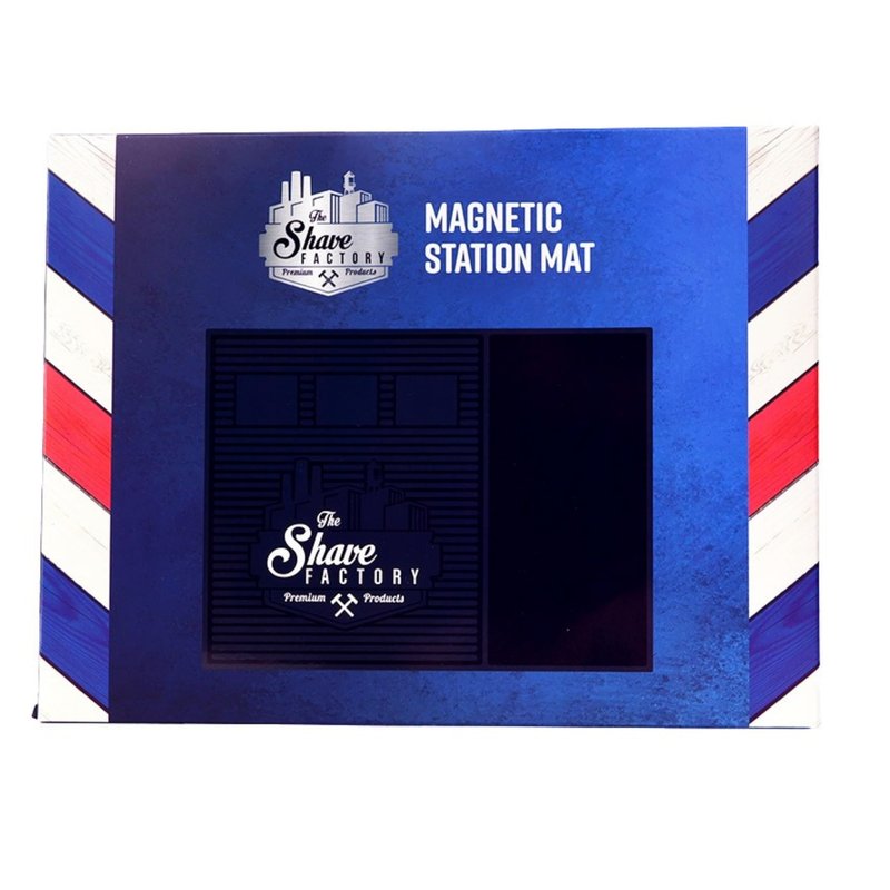 The Shave Factory Magnetic Station Mat - Organizer Mat, Salon Barbershop Work Station Pads, Black