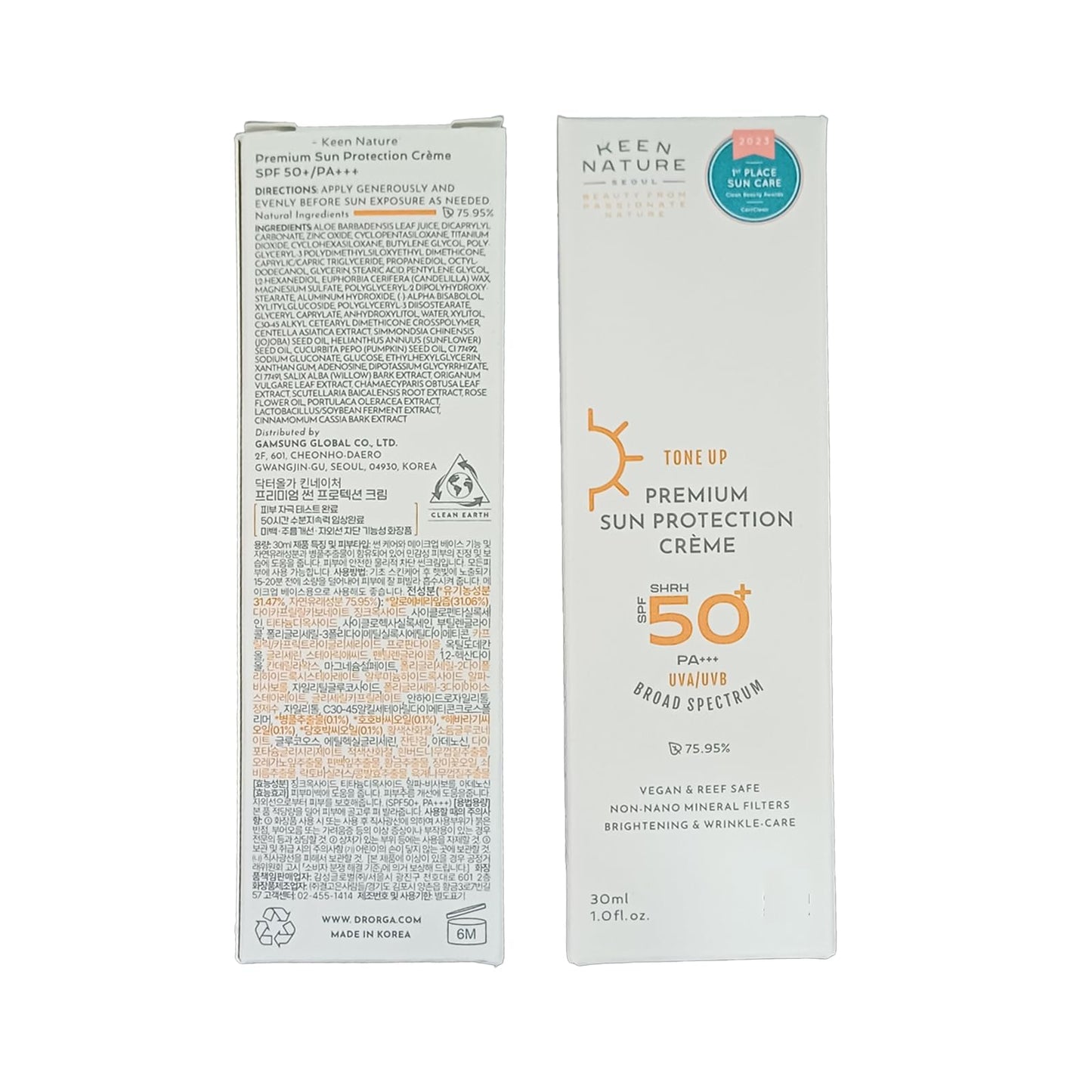 priming water Non-nano sun protection, Dr. Orga, Premium Sun Protection Cream (SPF50+ PA+++) 1.01 FL.OZ.