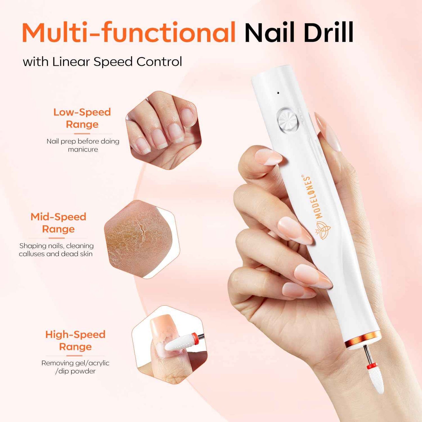 Modelones 48W Gel Nail Lamp & Cordless Nail Drill Set - UV Dryer with 3 Timer Settings & UPF99+ Protection Gloves for Professional Nail Art
