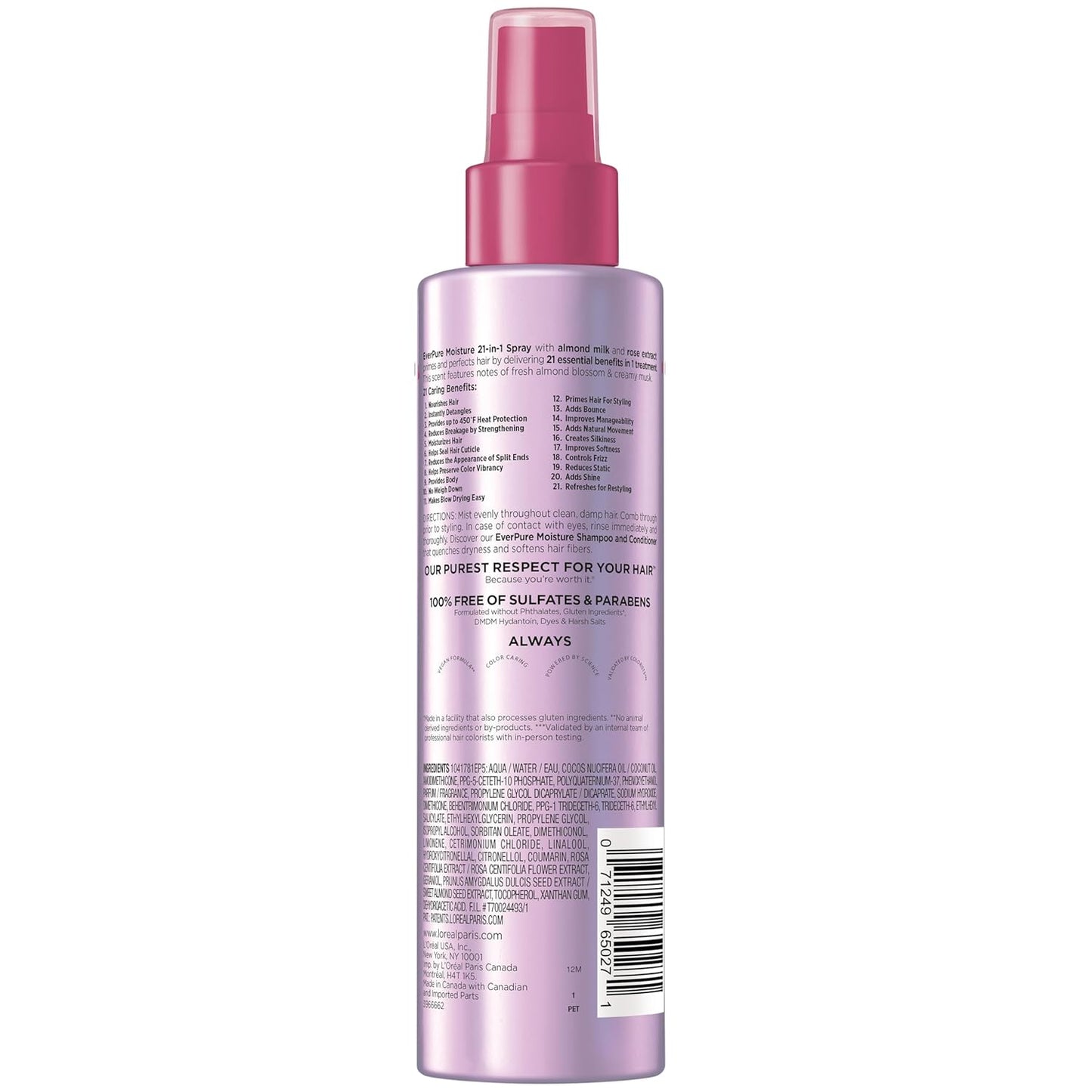 L'Oreal Paris 21-in-1 Leave-In Conditioner Spray - Sulfate-Free, Vegan | 6.8 fl oz