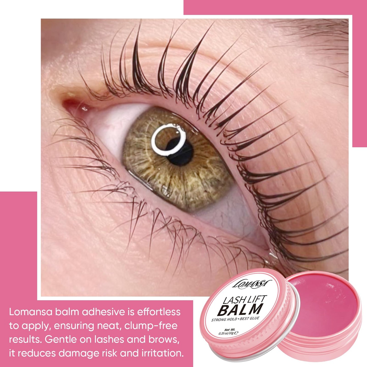 Lomansa Lash Lift Glue Korean Lash Lift Balm Glue Eyelash Perm Balm Fruit Flavor Lifting Curling Gel for Lash Perm Kit 10g (Rose)