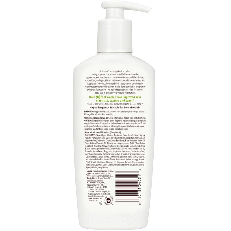 Palmer's Cocoa Butter Formula Massage Lotion - Stretch Marks & Pregnancy Skin Care | 8.5 Oz with Collagen & Shea Butter