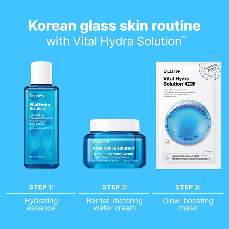 Dr.Jart+ Vital Hydra Solution Hydro Plump Treatment Korean Essence with Hyaluronic Acid for Glass Skin| Korean Skin Care, 5.07 Fl Oz